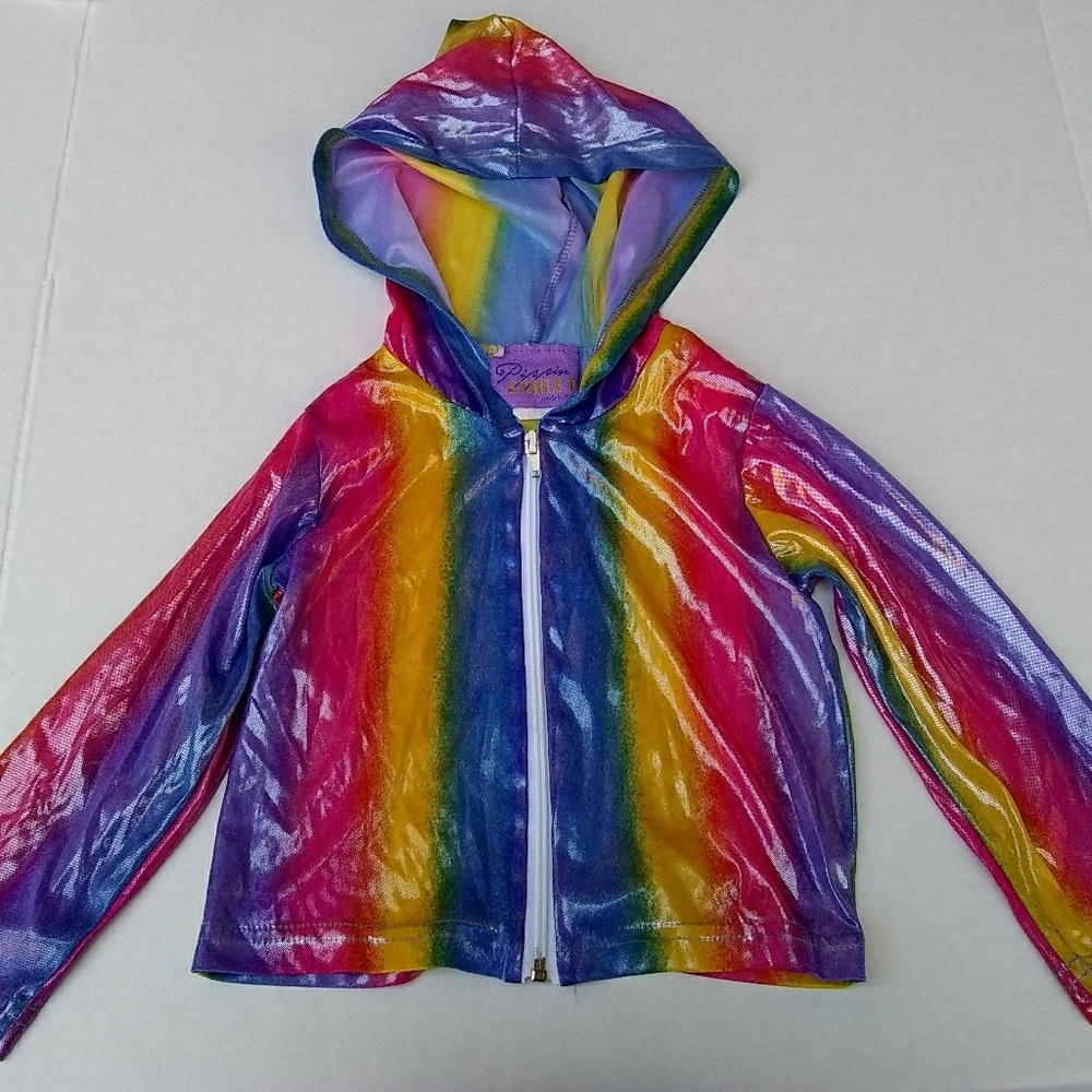 Vintage Rainbow Zip Up Hoodie Jacket 4T